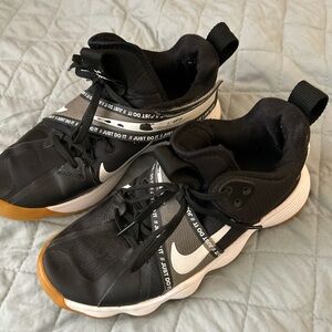 Nike Kids Black and White Sneakers with Gum Sole